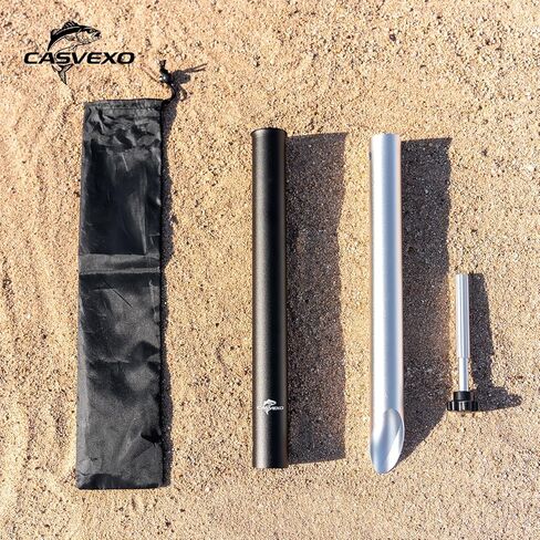 1/2 Pack Aluminum Sand Spikes for Surf Fishing, Beach Fishing Rod Holder, Telescopic and Portable, 2-Stage Adjustable, with Storage Bag in Saudi Arabia