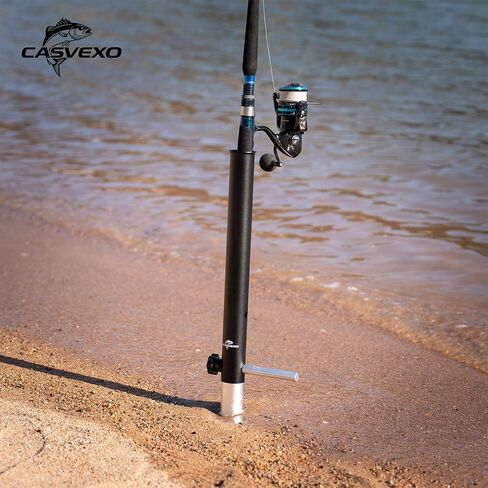 1/2 Pack Aluminum Sand Spikes for Surf Fishing, Beach Fishing Rod Holder, Telescopic and Portable, 2-Stage Adjustable, with Storage Bag in Saudi Arabia