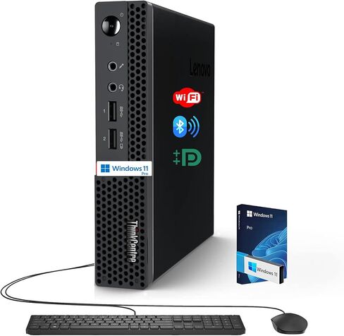 Lenovo Business Mini Desktop PC, AMD Processor, 4GB DDR4 RAM, 128GB PCIe SSD Drive, Dual Display Support, Wi-Fi, Bluetooth, USB & Ethernet Port, Windows 11 Pro, w/o Keyboard & Mouse in Saudi Arabia