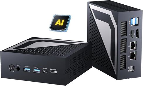 Thdeukoty Mini PC AMD Ryzen AI 9 HX 370, 64G DDR5 4TB SSD, Desktop Gaming Computers with Dual 2.5G LAN, Oculink, Win 11 Pro, WiFi 7, BT 5.4, Support Triple Display, VESA, Gray in Saudi Arabia