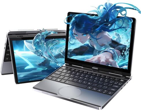 Mini Laptop 10.5" Touchscreen 2-in-1 Convertible Computer, Win 11 Pro Tablet PC, N95 CPU 16GB DDR4 512GB SSD,1920 * 1280 IPS,Face Unlock,Backlit KB,BT4.2,Type-C,Mini HDMI (16G+512GB) in Saudi Arabia