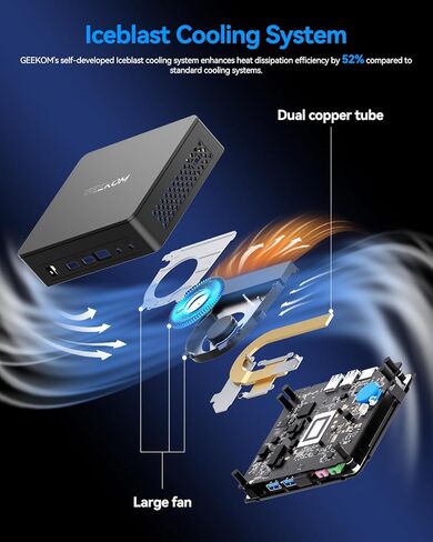 GEEKOM Mini PC Air12 Lite (3-Year Quality Support),with 12th Gen Intel N95 (15W TDP),8GB RAM 256GB NVMe PCIe M.2 SSD,6 USB Ports 9-Pin Mini Desktop Computer for Home/Business/Office in Saudi Arabia