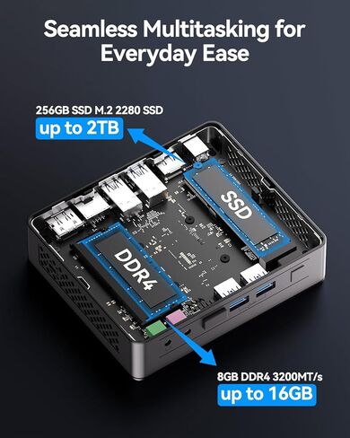 GEEKOM Mini PC Air12 Lite (3-Year Quality Support),with 12th Gen Intel N95 (15W TDP),8GB RAM 256GB NVMe PCIe M.2 SSD,6 USB Ports 9-Pin Mini Desktop Computer for Home/Business/Office in Saudi Arabia