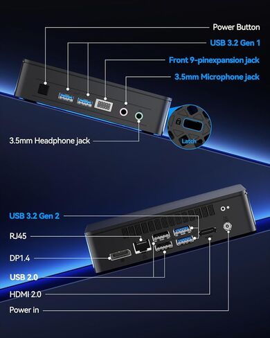 GEEKOM Mini PC Air12 Lite (3-Year Quality Support),with 12th Gen Intel N95 (15W TDP),8GB RAM 256GB NVMe PCIe M.2 SSD,6 USB Ports 9-Pin Mini Desktop Computer for Home/Business/Office in Saudi Arabia