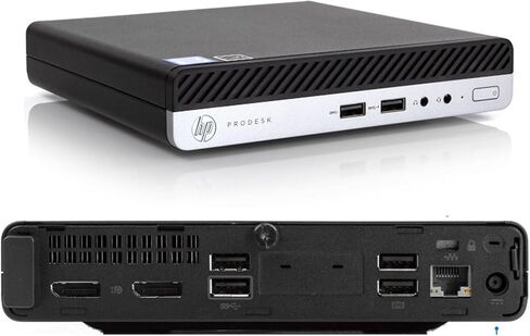 كمبيوتر مكتبي صغير HP ProDesk 400 G5، Intel الجيل التاسع Core i5-9500T (يصل إلى 3.7 جيجاهرتز)، ذاكرة الوصول العشوائي DDR4 سعة 8 جيجابايت، SSD 256 جيجابايت، WiFi+BT، لوحة مفاتيح وماوس متضمن، Windows 11 Pro (متجدد) in Saudi Arabia