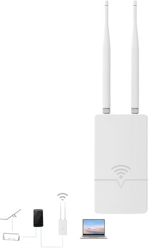 موسع Starlink WiFi خارجي لجهاز توجيه Starlink Gen 3، مكرر إشارة Starlink/WiFi، مقاوم للماء IP65، ما يصل إلى 56 جهازًا للمزرعة/الفناء/RV/موقع المخيم، 2.4G 574Mbps + 5.8G 1224Mbps (أبيض) in Saudi Arabia