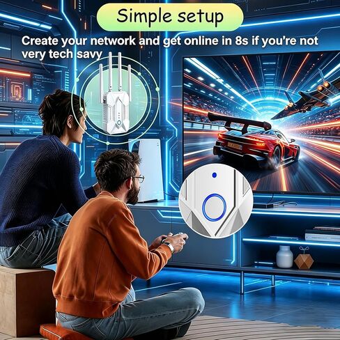1200M WiFi Extender Signal Booster for Home: 5G/2.4G Internet Repeater Range Covers Up to 12980 Sq.ft and 108+ Devices in Saudi Arabia