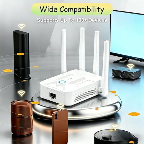 1200M WiFi Extender Signal Booster for Home: 5G/2.4G Internet Repeater Range Covers Up to 12980 Sq.ft and 108+ Devices in Saudi Arabia