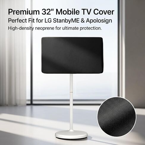Universal 32 Inch Portable TV Cover, 1.5mm Thick Neoprene Screen Protector for ApoloSign 32" UHD 4K Smart Portable TV, for LG Smart Monitor Swing, Dustproof & Anti-Scratch Sleeve with Elastic Cord in Saudi Arabia