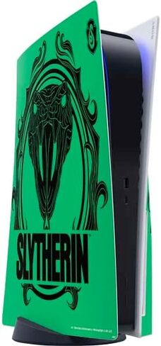 ملصق Skinit المخصص للألعاب متوافق مع وحدة تحكم PS5 - تصميم توضيحي مرخص رسميًا من Warner Bros Slytherin in Saudi Arabia