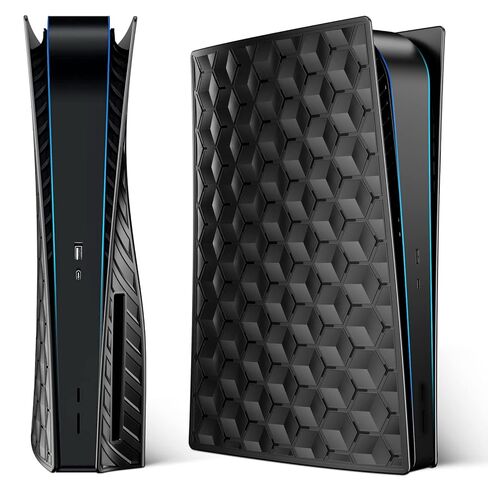 TESSGO PS 5 Disc Edition Cellular Black Face Plates Cover Shell Case for Play Station 5 Console in Saudi Arabia