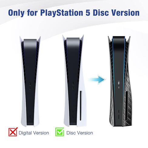 TESSGO PS 5 Disc Edition Cellular Black Face Plates Cover Shell Case for Play Station 5 Console in Saudi Arabia