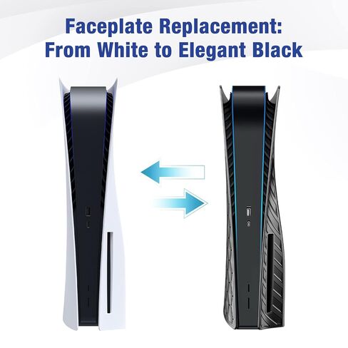 TESSGO PS 5 Disc Edition Cellular Black Face Plates Cover Shell Case for Play Station 5 Console in Saudi Arabia
