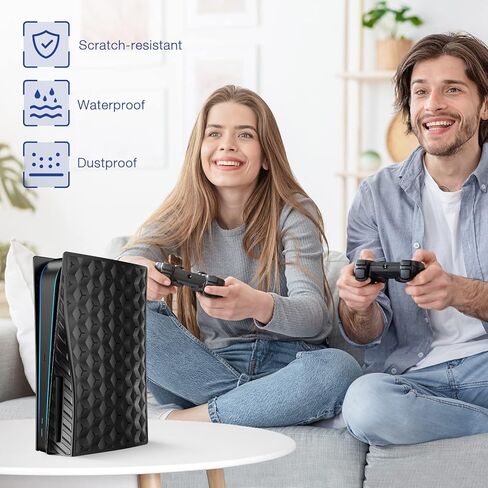 TESSGO PS 5 Disc Edition Cellular Black Face Plates Cover Shell Case for Play Station 5 Console in Saudi Arabia