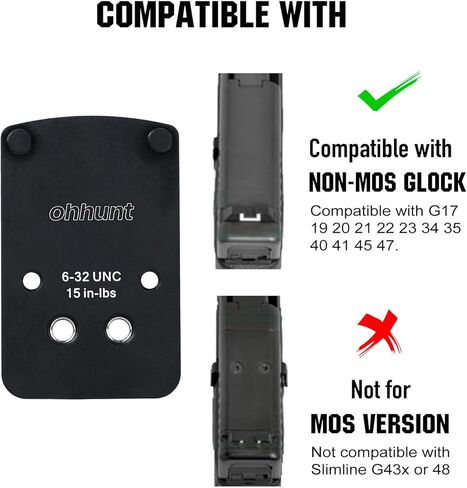 ohhunt Adapter Plate Compatible with RMR Footprint Red Dots | Compatible with Non-MOS Version | Dovetail Optics Mounting Adapter in Saudi Arabia