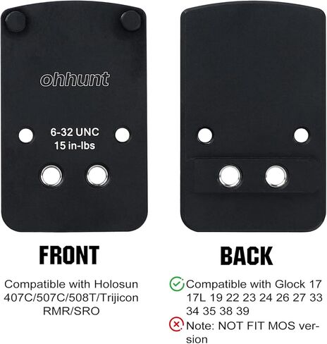ohhunt Adapter Plate Compatible with RMR Footprint Red Dots | Compatible with Non-MOS Version | Dovetail Optics Mounting Adapter in Saudi Arabia