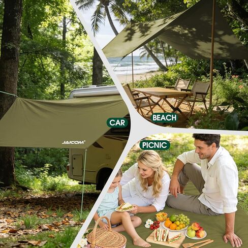 JAICOM Waterproof Hammock Rain Fly, Portable Camping Tarp - 12ft x 9.5ft Large Camp Tarp with Tent Stakes & Trap Clip & Guy Lines, Ultralight Shelter for Backpacking, Outdoor Shade in Saudi Arabia