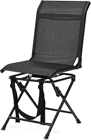 Moccha Swivel Hunting Chair - 360 Degree Camo Blind Chair with 4 Adjustable Legs, Foot Pads & Armrests, Portable Folding Hunting Seat, Silent Hunting Chairs for Blinds, Fishing (Metal Leg, Camouflage) in Saudi Arabia