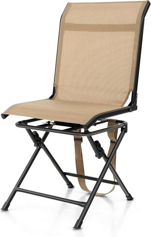 Moccha Swivel Hunting Chair - 360 Degree Camo Blind Chair with 4 Adjustable Legs, Foot Pads & Armrests, Portable Folding Hunting Seat, Silent Hunting Chairs for Blinds, Fishing (Metal Leg, Camouflage) in Saudi Arabia