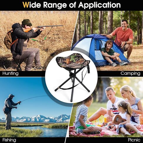 HAPPYGRILL 2-Pack مقاعد صيد قابلة للطي، كراسي محمولة خفيفة الوزن مع إطار معدني وحزام حمل، كراسي عمياء خارجية للصيد والتخييم والصيد والتمويه in Kuwait