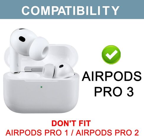 5 أزواج من وسادات الأذن من SOPROM لأجهزة AirPods Pro 3 (الجيل الثالث)، أطراف أذن من السيليكون بديلة مطورة من Pro3 مع مجموعة تنظيف (متنوعة XXS، XS، S، M، L، أبيض) in Kuwait
