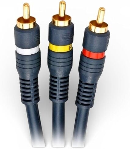 Premium 24K Gold Composite 3 Jack (Red, White, Yellow) Male M/M Cable 12Ft Home Appliance Upgrade Durable Universal Replacement Cord Heavy-Duty Repair Component Reliable Cable in Saudi Arabia