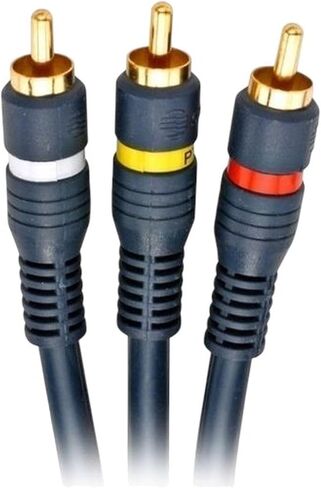 Premium 24K Gold Composite 3 Jack (Red, White, Yellow) Male M/M Cable 6Ft Home Appliance Upgrade Durable Universal Replacement Cord Heavy-Duty Repair Component Reliable Cable in Saudi Arabia
