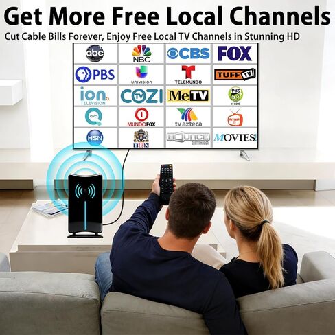 هوائي رقمي للتلفزيون الذكي الداخلي والخارجي، هوائي HDTV لجميع أجهزة التلفاز، يدعم هوائي داخلي 4k 1080p/هوائي خارجي مع هوائيات استقبال طويلة المدى 16.4FT لأجهزة التلفاز بدون كابل (أخضر) in Kuwait