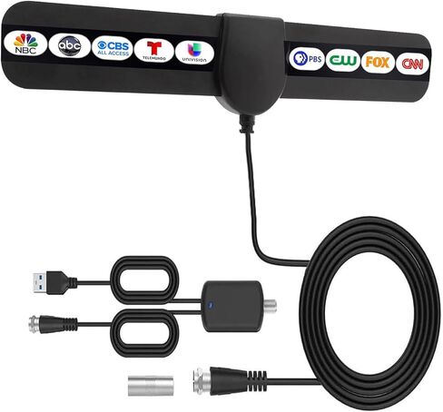 2026 Digital HDTV Antenna Indoor, 360° Reception Amplified TV Antenna Supports 4K 1080P, Portable Easy Installation with 10.5ft Coaxial Cable, Compatible with All Smart TVs Antenna for Local Channels in Saudi Arabia