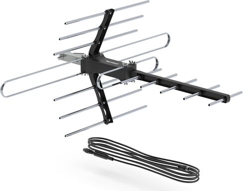 Outdoor TV Antenna, 70-Mile Range Digital TV Antenna, Easy No-Tools Installation, Weather-Resistant, Mountable Antenna for 4K, 1080P, HD Local Channels, Supports Smart TVs in Saudi Arabia