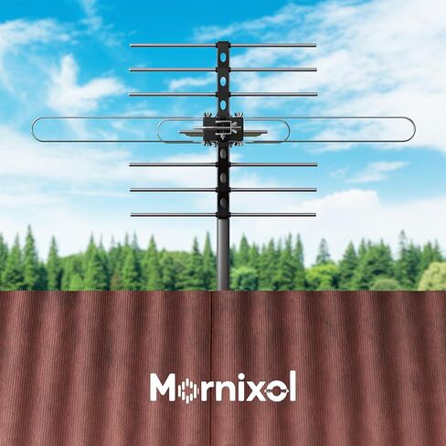 Outdoor TV Antenna, 70-Mile Range Digital TV Antenna, Easy No-Tools Installation, Weather-Resistant, Mountable Antenna for 4K, 1080P, HD Local Channels, Supports Smart TVs in Saudi Arabia
