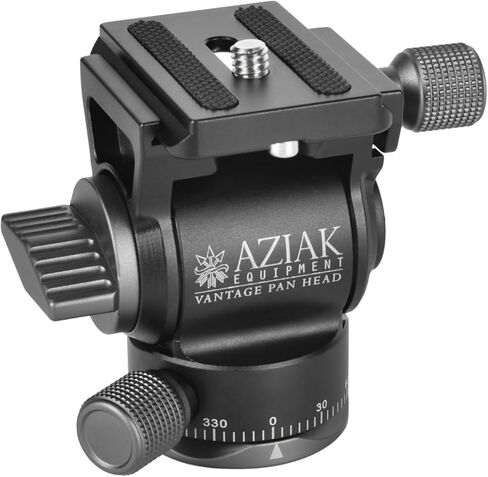 رأس Aziak Equipment Vantage Pan Head - رأس حامل ثلاثي الأرجل خفيف الوزن ومتين للزجاج السلس والتسجيل من حامل ثلاثي الأرجل. in Kuwait