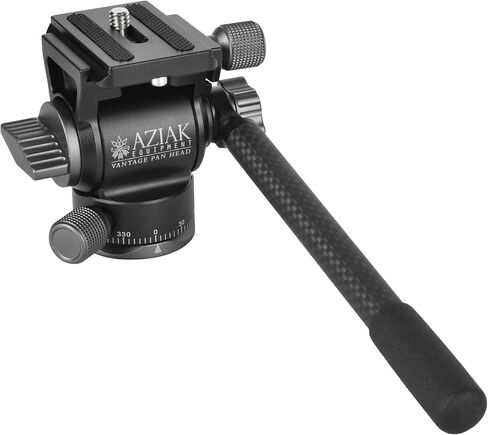 رأس Aziak Equipment Vantage Pan Head - رأس حامل ثلاثي الأرجل خفيف الوزن ومتين للزجاج السلس والتسجيل من حامل ثلاثي الأرجل. in Kuwait