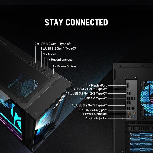 كمبيوتر مكتبي للألعاب ASUS ROG G700 (2026)، ومعالج Intel® Core™ Ultra 7 265KF، وNVIDIA® GeForce RTX™ 5070، و1 تيرابايت M.2 NVMe™ PCIe® 4 SSD، وذاكرة الوصول العشوائي DDR5 سعة 32 جيجابايت، ونظام التشغيل Windows 11 Home، G700TF-AB776 in Saudi Arabia
