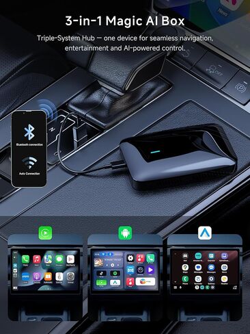 Wireless CarPlay & Android Auto Adapter, AI Box Support YouTube/Netflix in Kuwait