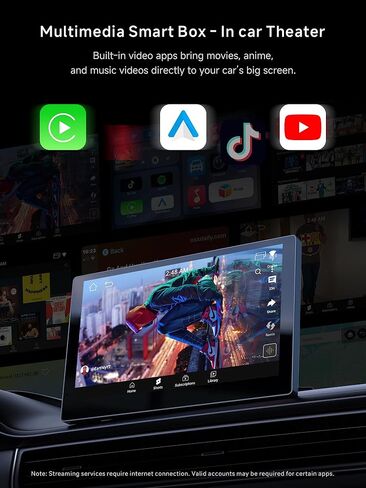 Wireless CarPlay & Android Auto Adapter, AI Box Support YouTube/Netflix in Kuwait