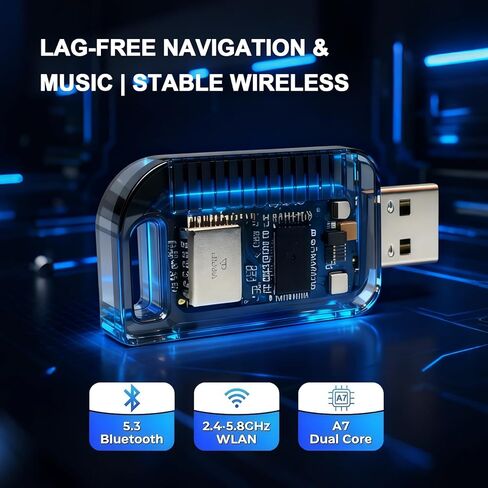 محول CarPlay اللاسلكي لجهاز Apple iPhone يتحول من سلكي لمحول Apple Carplay اللاسلكي اتصال تلقائي، التوصيل والتشغيل، لا يوجد تأخير في الشاشة، متوافق مع iOS 10+ يأتي مع منفذ USB-A/Type-C in Saudi Arabia