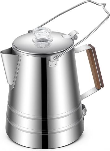 28 Cup Stainless Steel Percolator Coffee Pot Camping Coffee Pot Stovetop Large Capacity for Stove and Fire for Camping Outdoors Home in Saudi Arabia