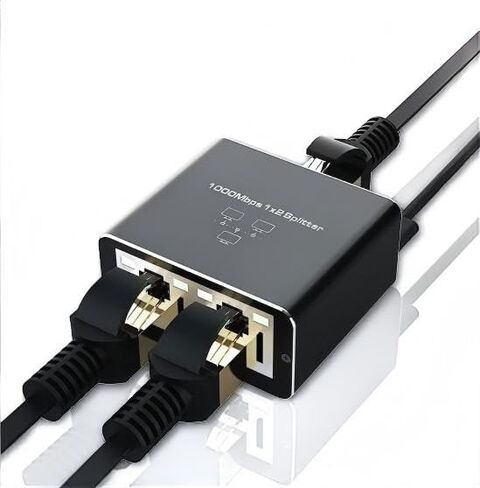 Ethernet Splitter 1 to 2 Gigabit RJ45 Network Adapter High Speed Internet LAN Cable Splitter for Router Switch in Saudi Arabia