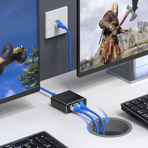Ethernet Splitter 1 to 2 Gigabit RJ45 Network Adapter High Speed Internet LAN Cable Splitter for Router Switch in Saudi Arabia