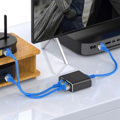 Ethernet Splitter 1 to 2 Gigabit RJ45 Network Adapter High Speed Internet LAN Cable Splitter for Router Switch in Saudi Arabia