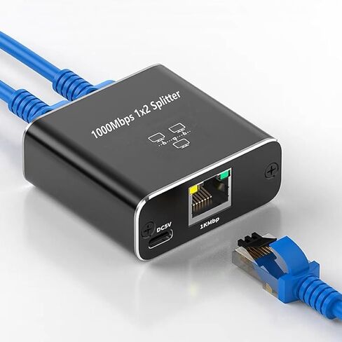 Ethernet Splitter 1 to 2 Gigabit RJ45 Network Adapter High Speed Internet LAN Cable Splitter for Router Switch in Saudi Arabia
