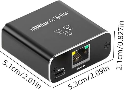 Ethernet Splitter 1 to 2 Gigabit RJ45 Network Adapter High Speed Internet LAN Cable Splitter for Router Switch in Saudi Arabia