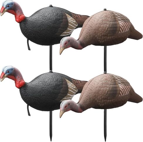 Hollowfly Collapsible Hen and Jake Combo Decoy for Hunting - Lightweight Standing Lifelike Turkey Hunting Decoy with Stake for Field Forest Wood Ground Outdoor in Saudi Arabia