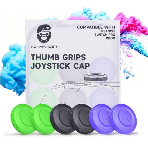 Thumb Grips for PS5, PS4, Nintendo Switch Pro Controller - Joystick Caps Analog Stick Cap for Anti-Slip Anti-Scratch Silicone Controller Accessories, 3 Pairs (6-Pack) in Saudi Arabia