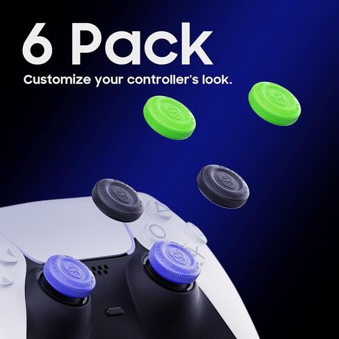 Thumb Grips for PS5, PS4, Nintendo Switch Pro Controller - Joystick Caps Analog Stick Cap for Anti-Slip Anti-Scratch Silicone Controller Accessories, 3 Pairs (6-Pack) in Saudi Arabia