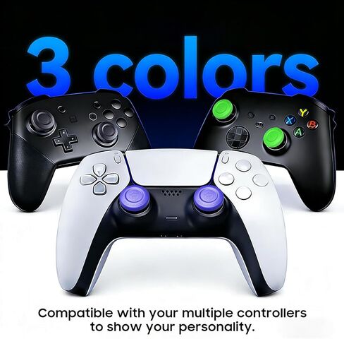 Thumb Grips for PS5, PS4, Nintendo Switch Pro Controller - Joystick Caps Analog Stick Cap for Anti-Slip Anti-Scratch Silicone Controller Accessories, 3 Pairs (6-Pack) in Saudi Arabia
