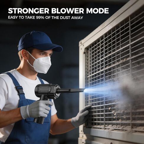 Compressed Air Duster: 130000RPM Electric Air Duster with LED Light Mini Air Blower Rechargeable Cordless Keyboard Cleaning Jet Dry Blower - Car, PC and Home Cleaning Kit Replaces Compressed Air Can in Saudi Arabia