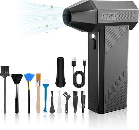 MJY 180000PRM Electric Air Duster,4 Gear Adjustable Cordless Compressed Air Duster,7600mAh Rechargeable Battery Mini Jet Fan Blower for Computer Keyboard,Car,Outdoors,Home in Saudi Arabia