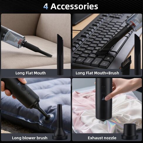 IFTHFOUR Computer Vacuum Cleaner Cordless, Strong Suction & Blowing 4-in-1 Handheld with Multi-Nozzles, Washable Filter - Rechargeable Mini Vac for Keyboard, Car, Desk, Pet Hair Cleaning in Saudi Arabia